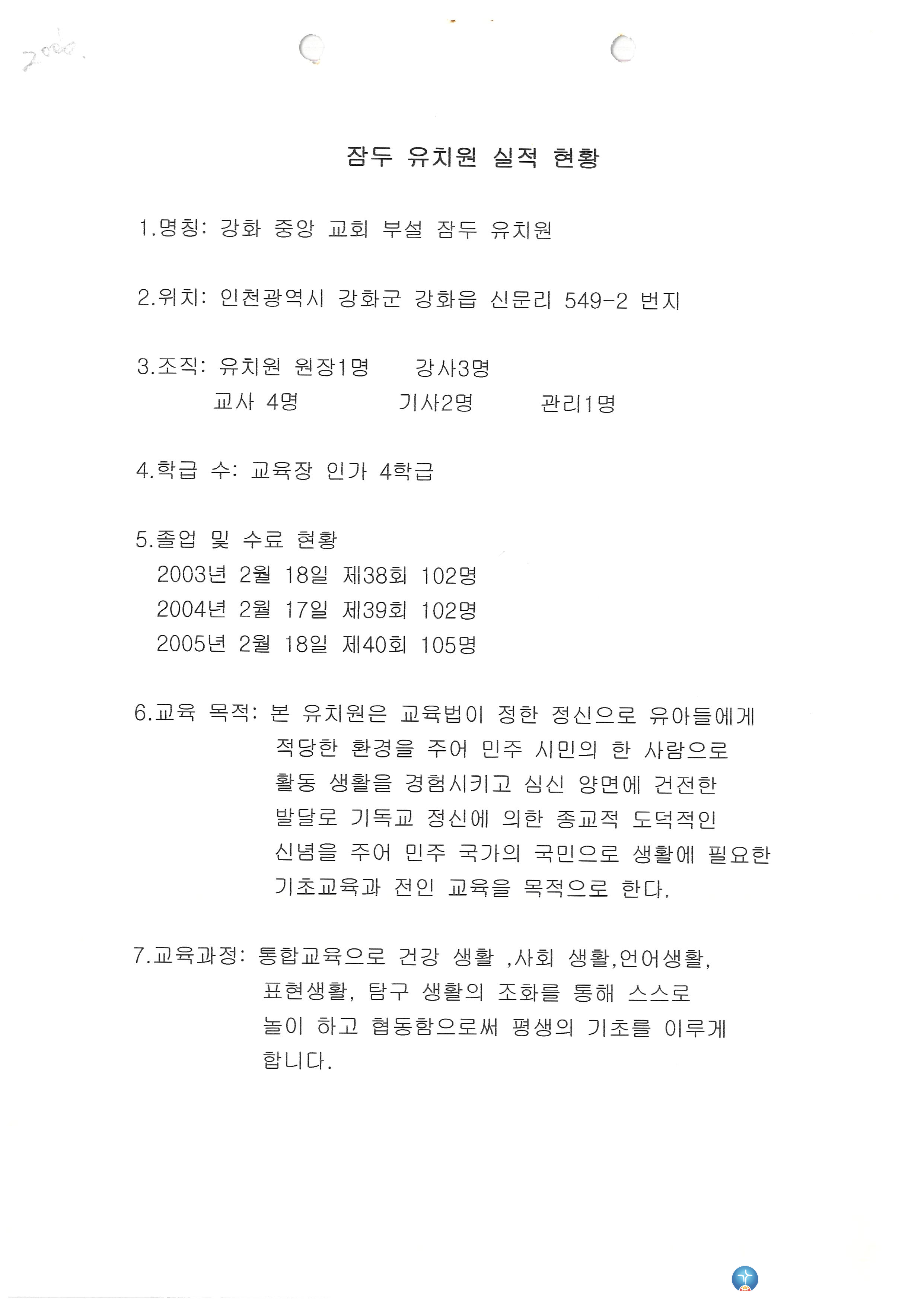 잠두유치원 실적현황(1) 2006.1.13.jpg